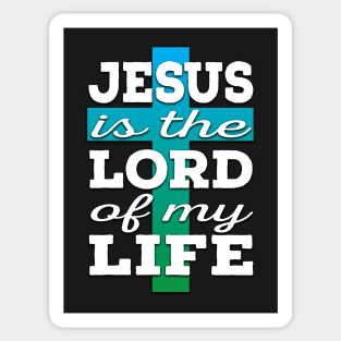 Jesus is Lord (white and blue/green) Sticker